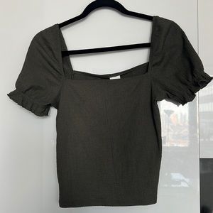 H&M Green off shoulder top